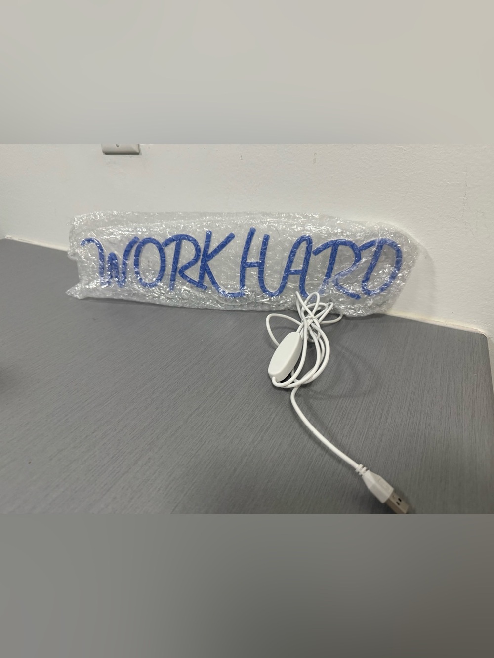 WORK HARD LED Neon-Style Wall Sign 💙